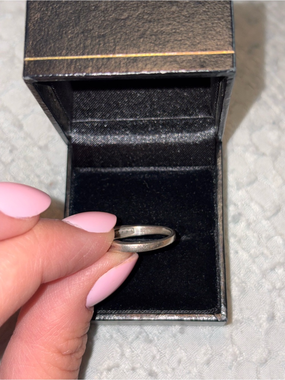 925 Sterling Silver Princess-Cut Diamond Promise Ring - Picture 4 of 4